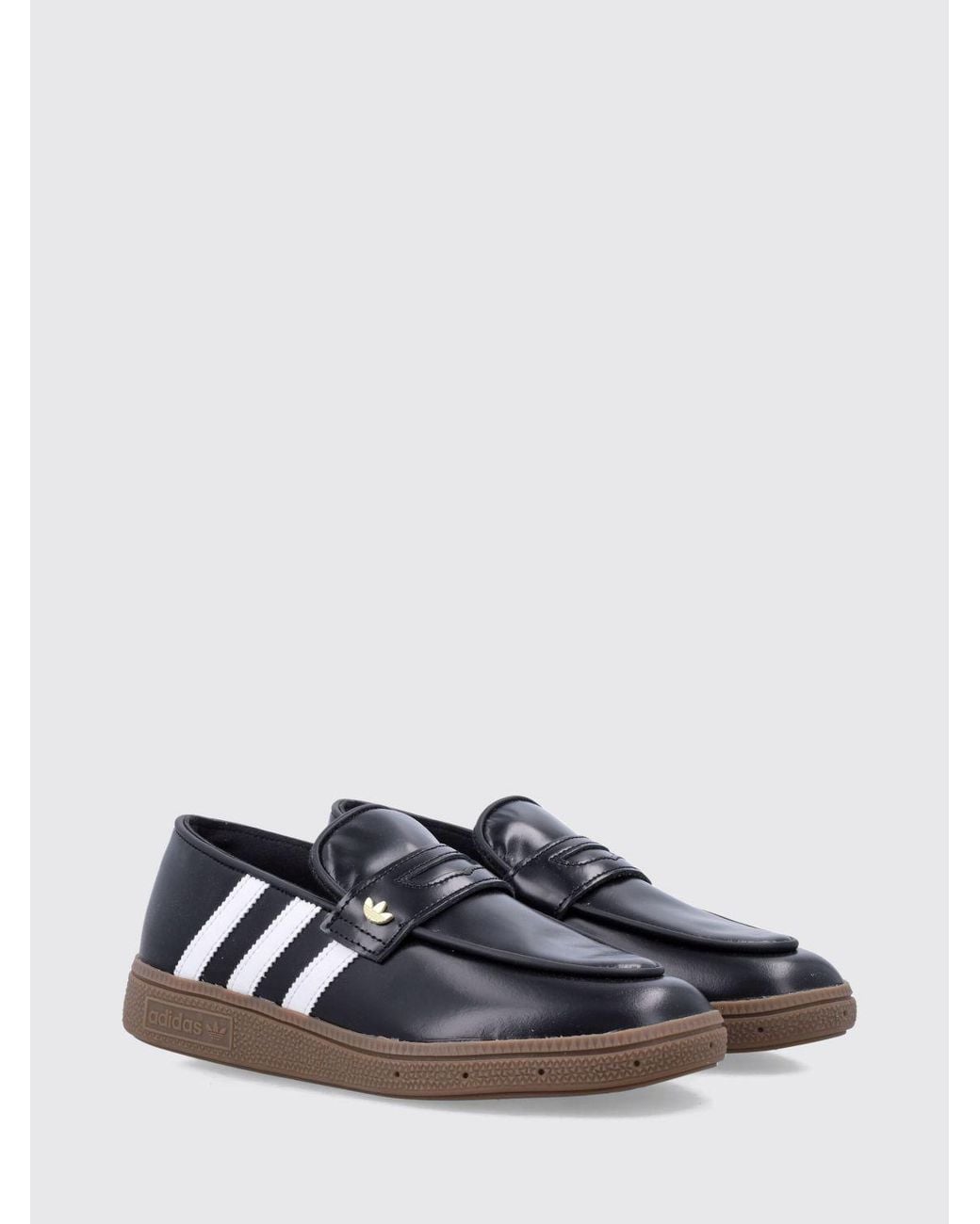 Adidas Originals White Handball Spezial Leather Loafers With 3-Stripes Logo