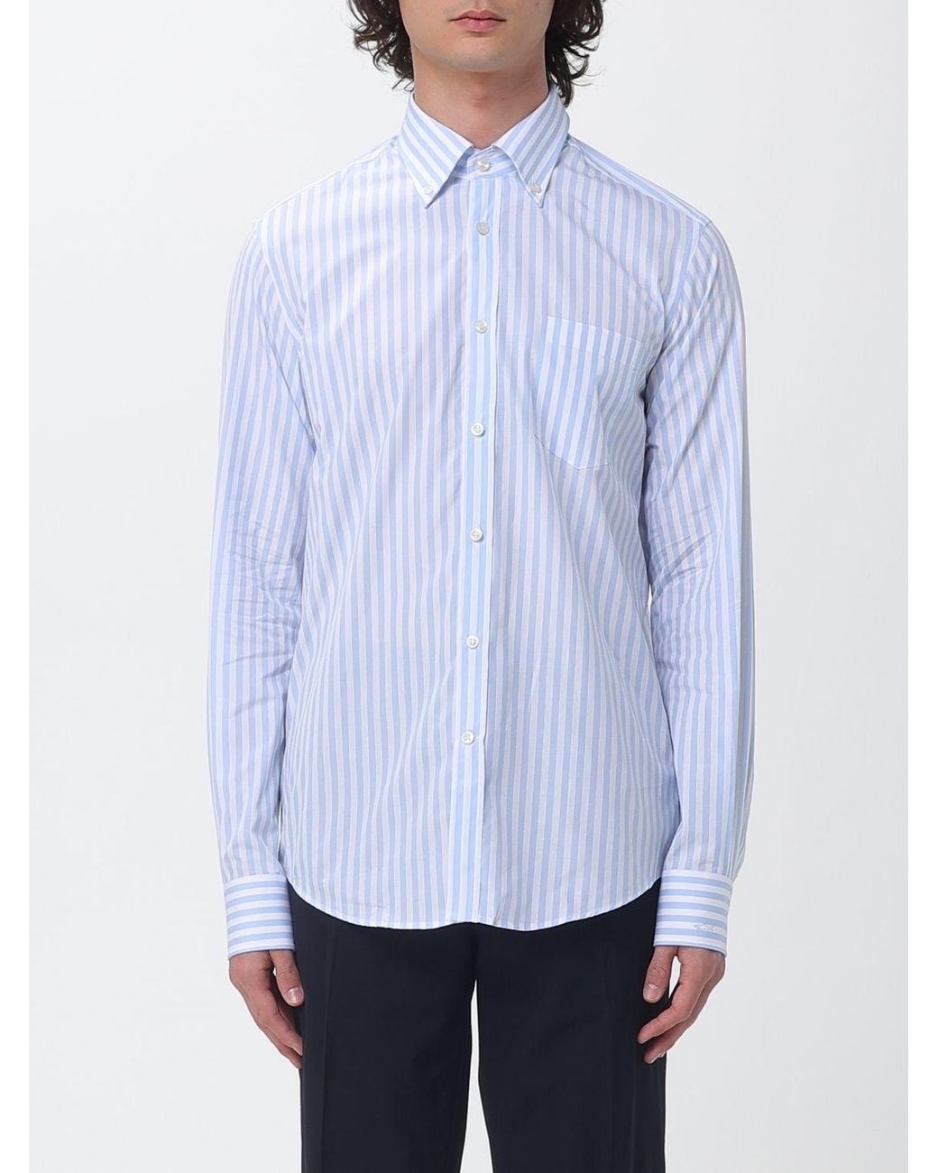 Paul & Shark Blue Paul &Amp Shark Striped Cotton Shirt for men