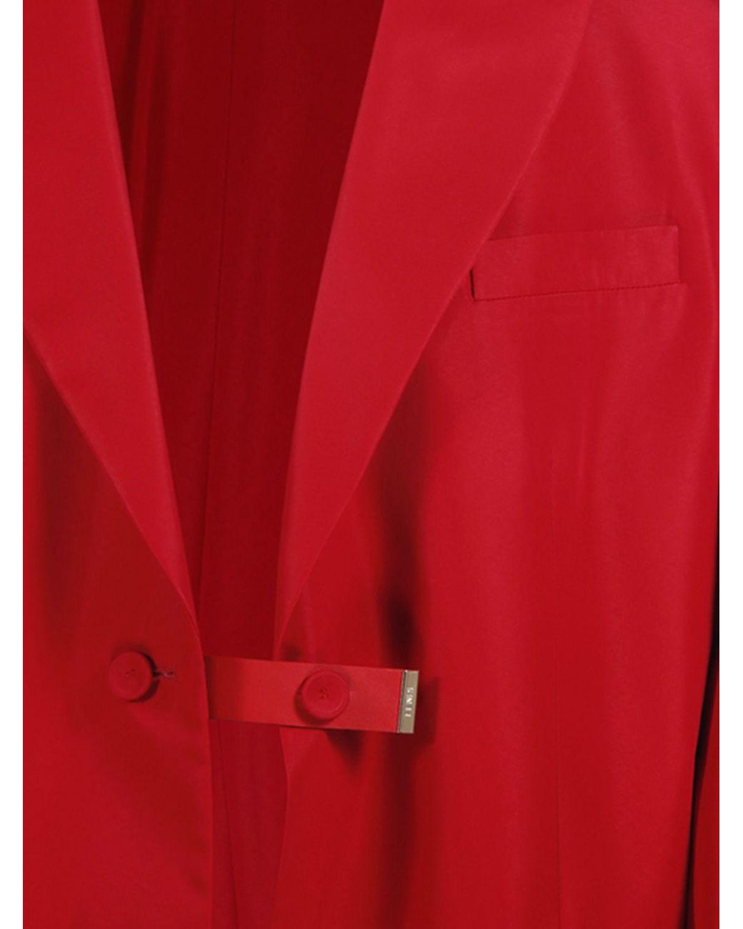 Fendi Red Viscose Single-Breasted Blazer