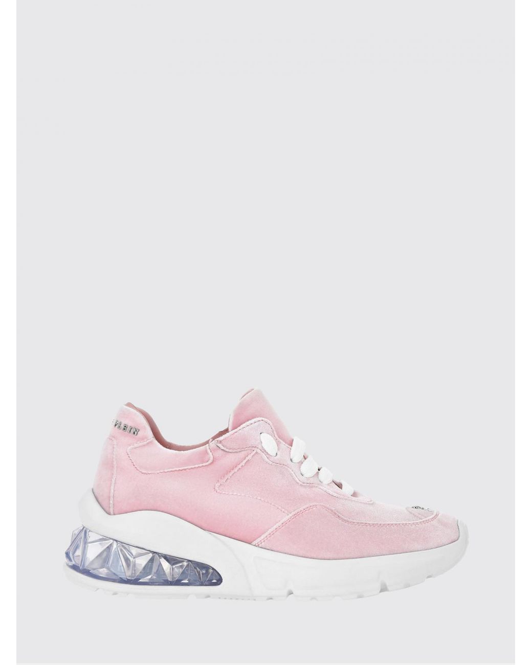 Philipp Plein Pink Low-Top Leather And Suede Trainers With Contrasting Rear Logo