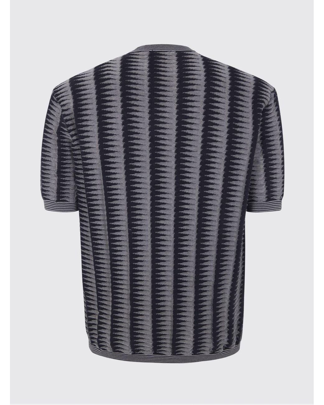 Emporio Armani Blue Cotton Crew Neck Sweater for men