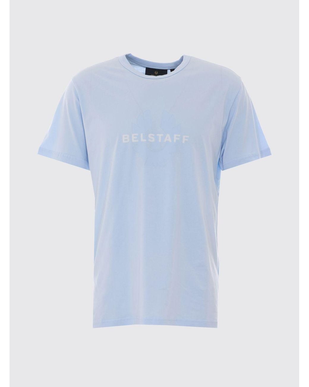 Belstaff Blue Surface Crew Neck T-Shirt With Logo for men