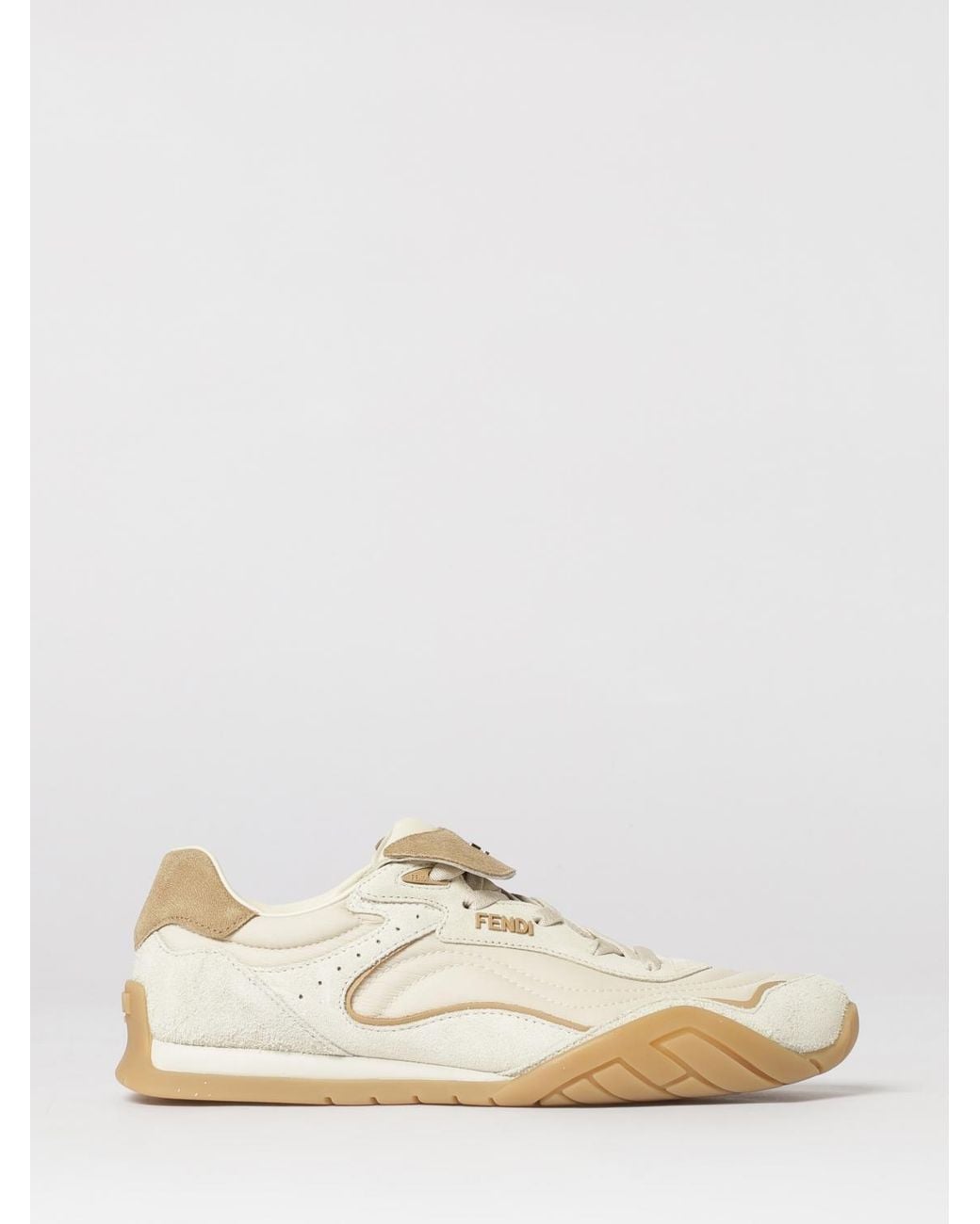 Fendi Natural Wave Pulse Suede And Nylon Sneakers