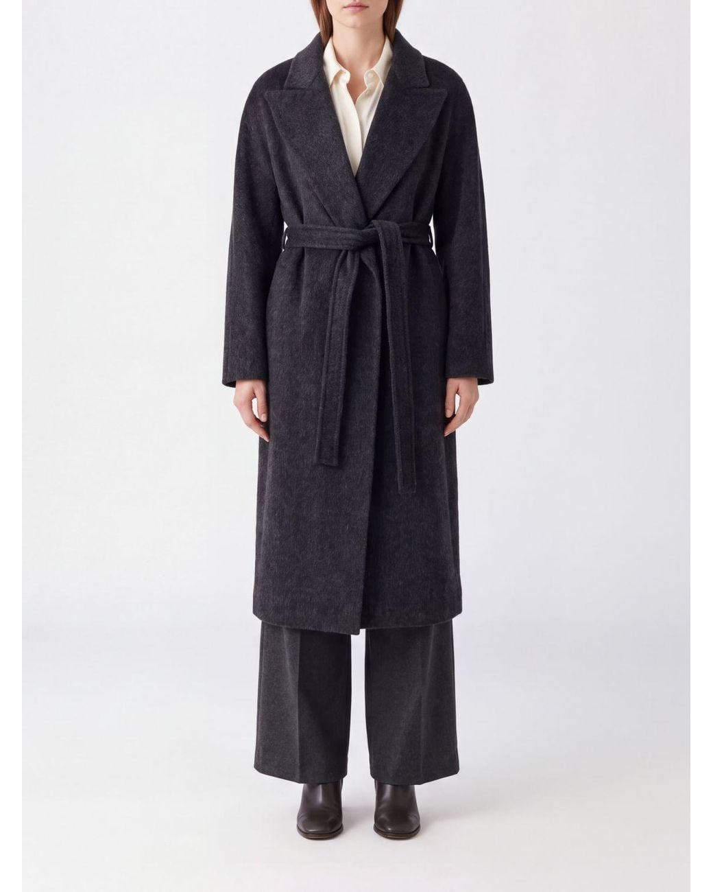 Max Mara Blue Long Robe Coat