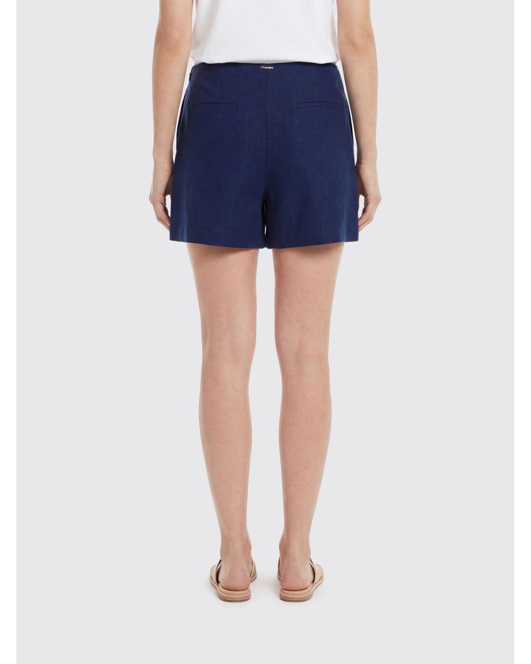 Twinset Blue Linen Shorts
