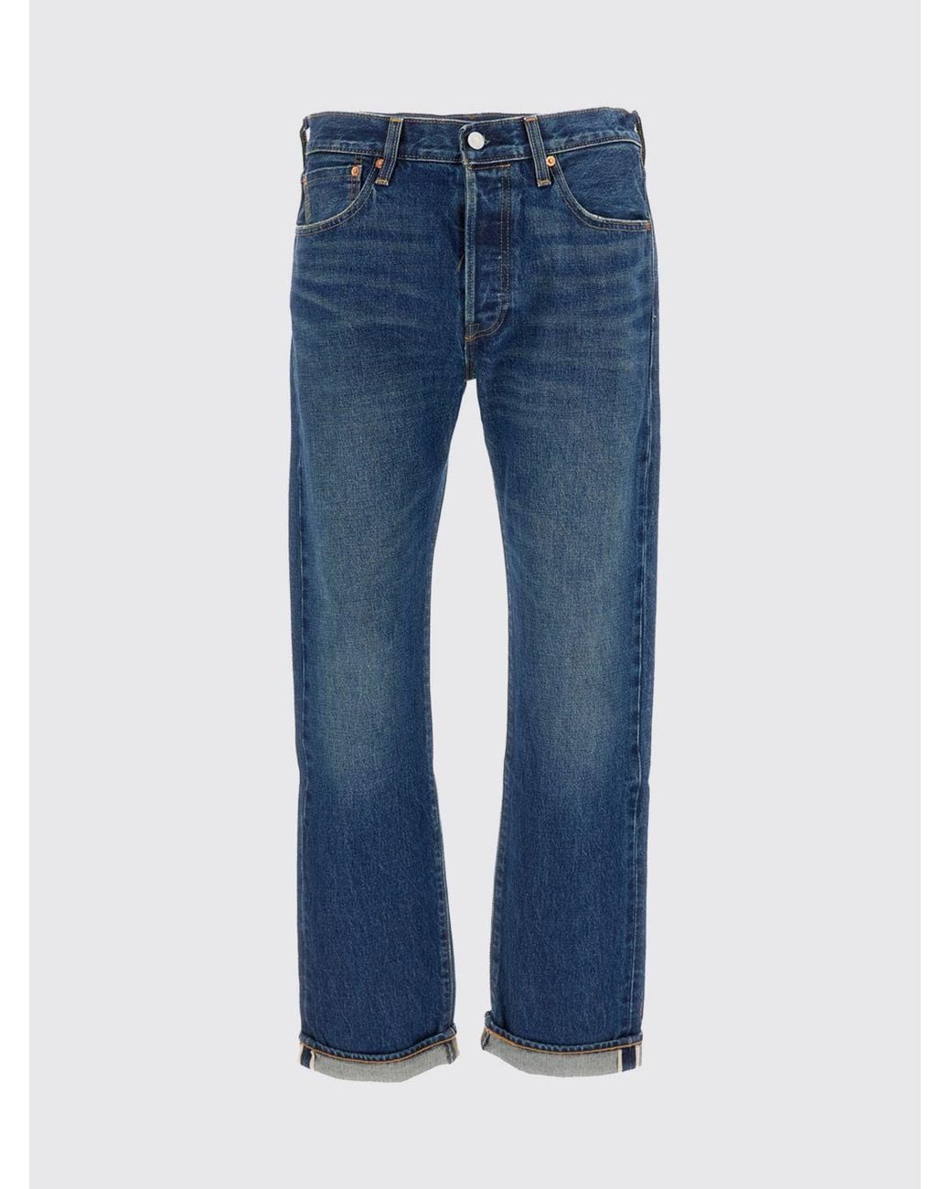 Levi's Blue 501 Straight Leg Jeans for men
