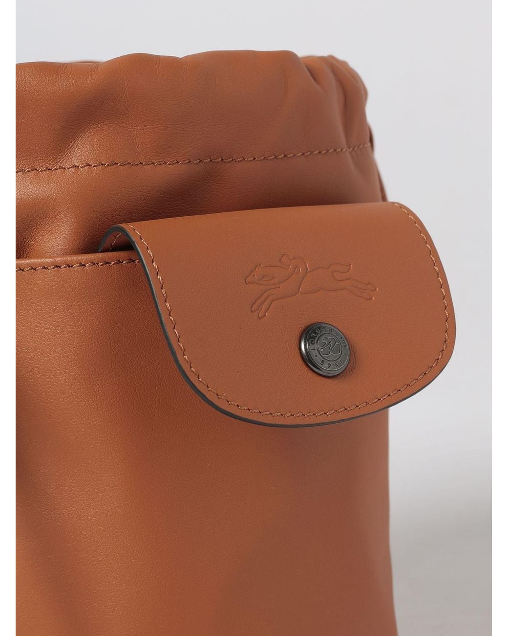 Longchamp Brown Le Pliage Xtra Mini Cowhide Leather Bucket Bag