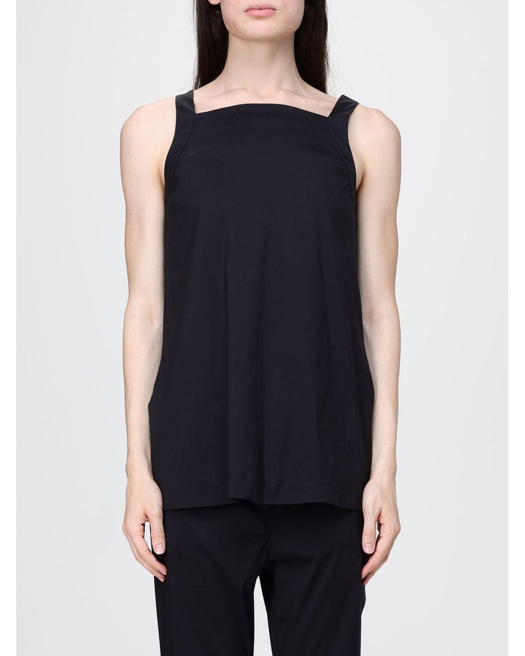 Max Mara Blue Straight-Neck Off-Shoulder Top