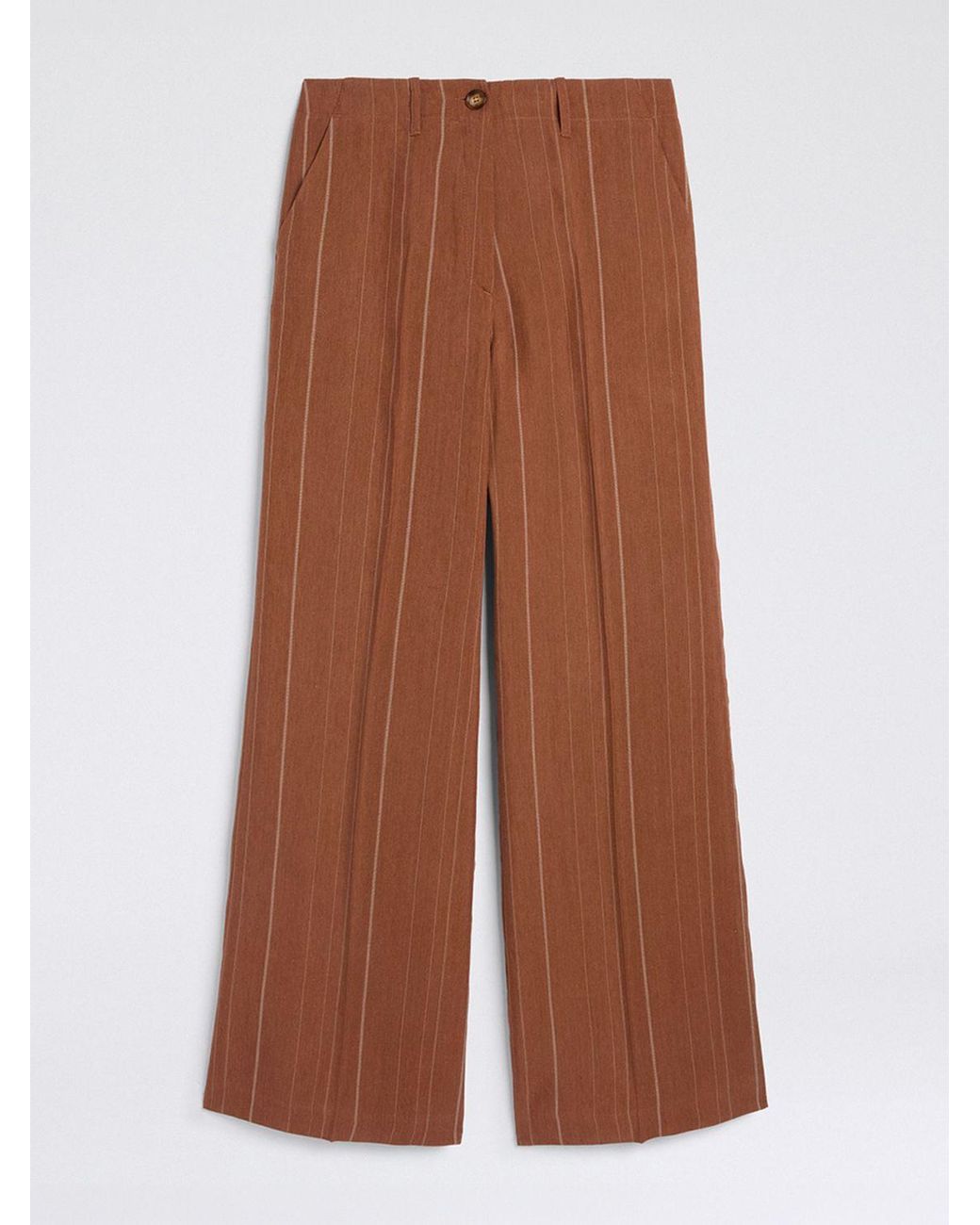 Momoní Brown Momon&Igrave Linen Blend Palazzo Trousers