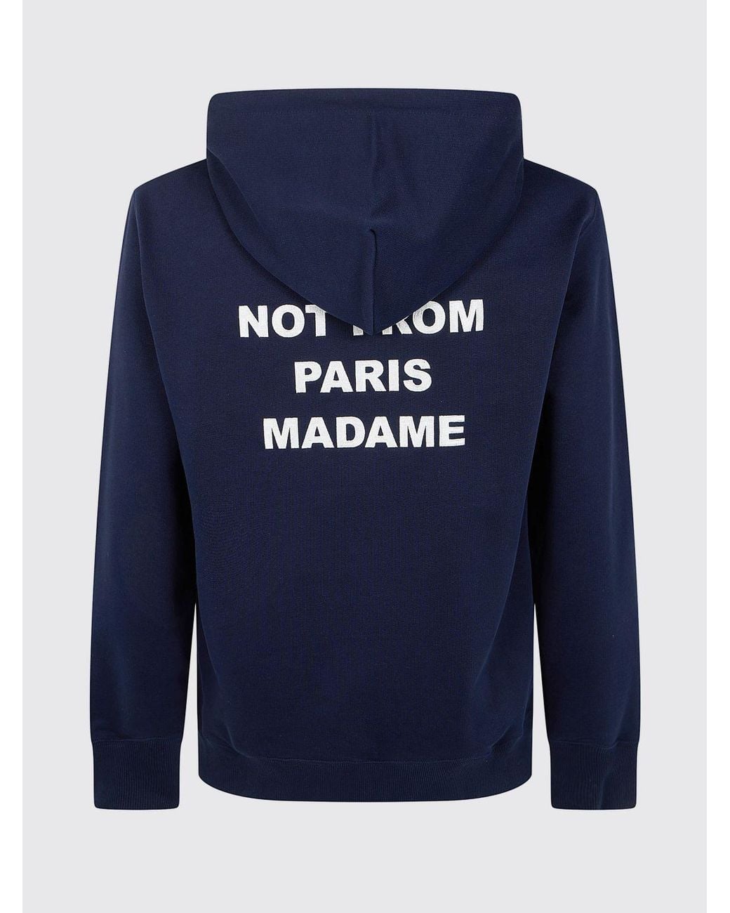 Drole de Monsieur Blue Relaxed Fit Cotton Hoodie With Slogan Print for men