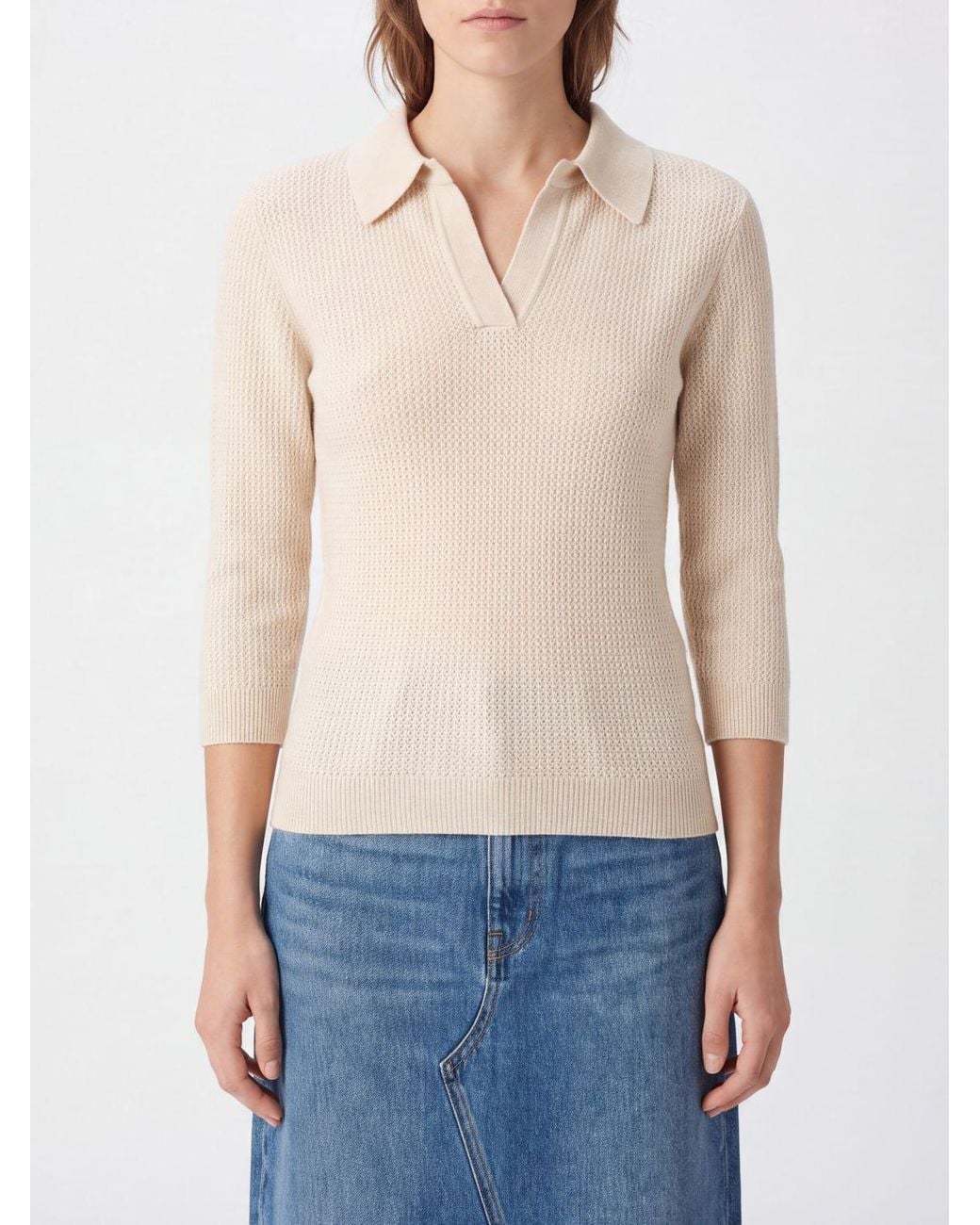 Isabel Marant Blue V-Neck Alpaca Blend Knit Polo