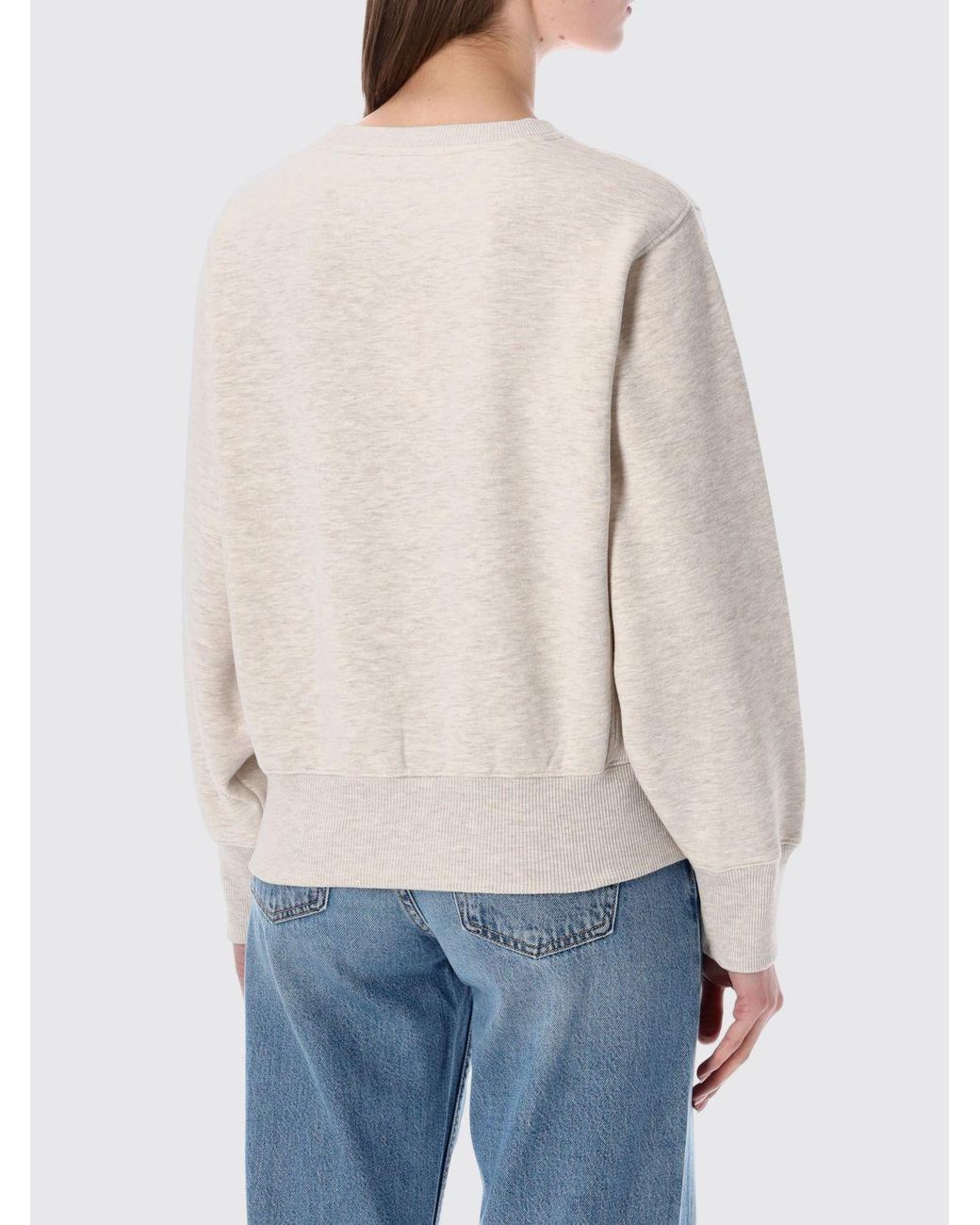 Anine Bing Natural Cotton Crewneck Sweatshirt With Logo