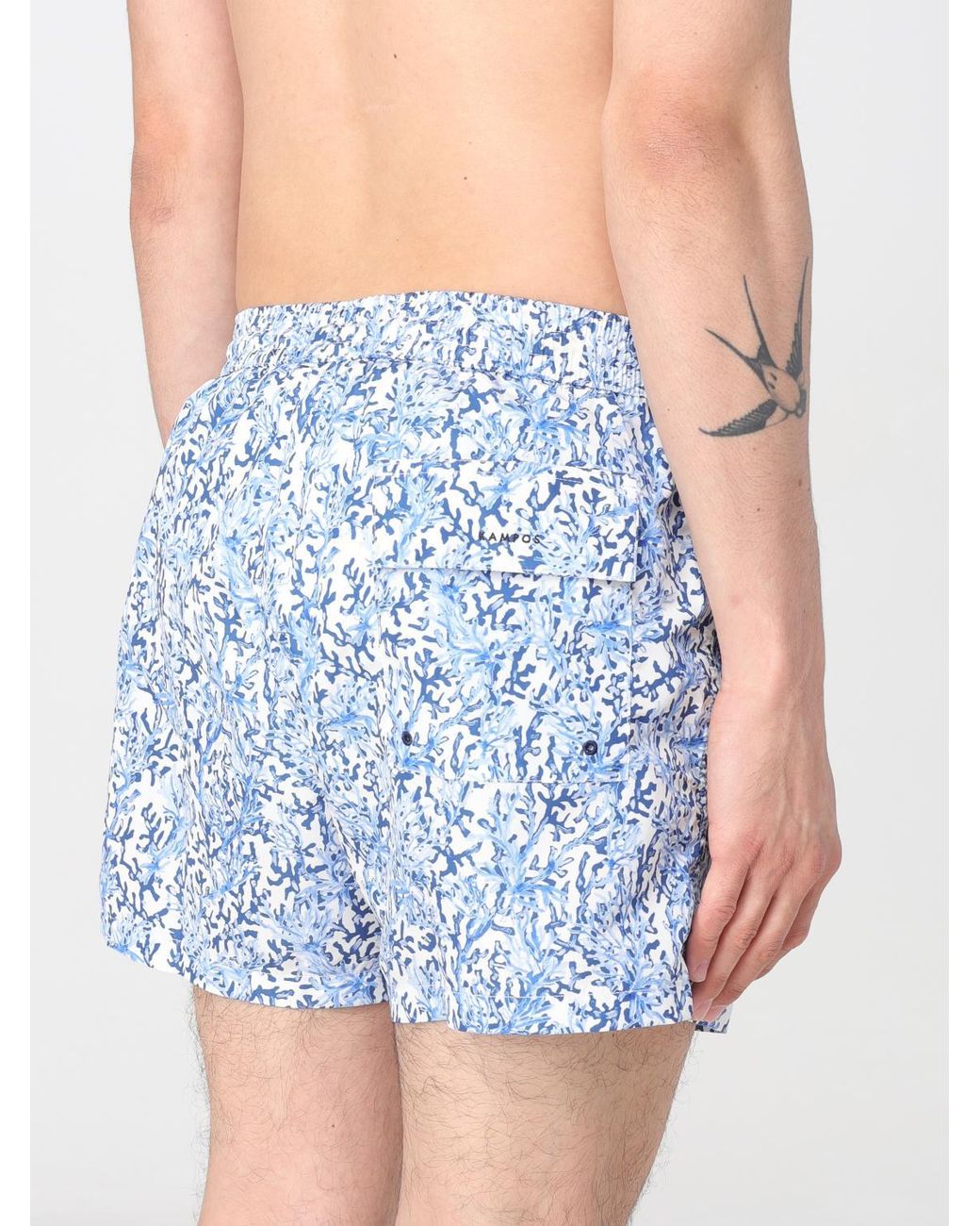 Kampos Blue Patterned Nylon Swimsuit for men