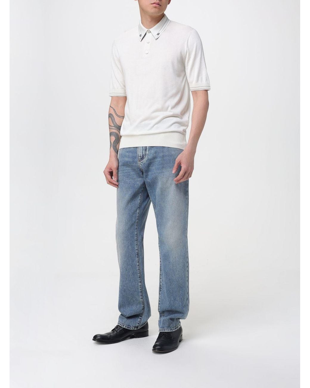 Dolce & Gabbana Gray Dolce &Amp Gabbana Silk Polo Shirt for men