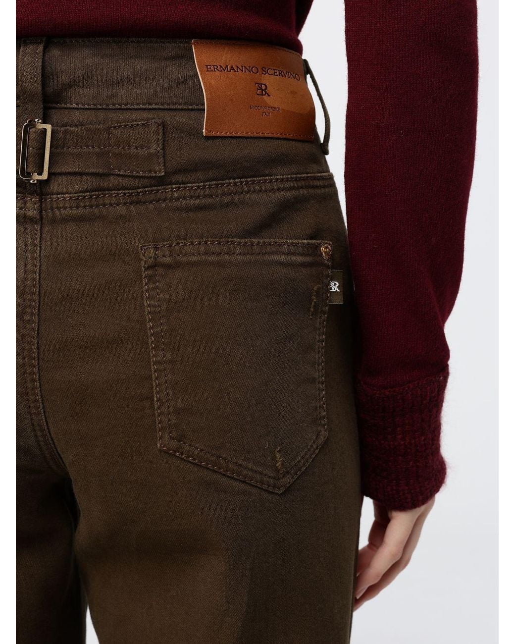Ermanno Scervino Brown Mid-Rise Wide-Leg Baggy Jeans