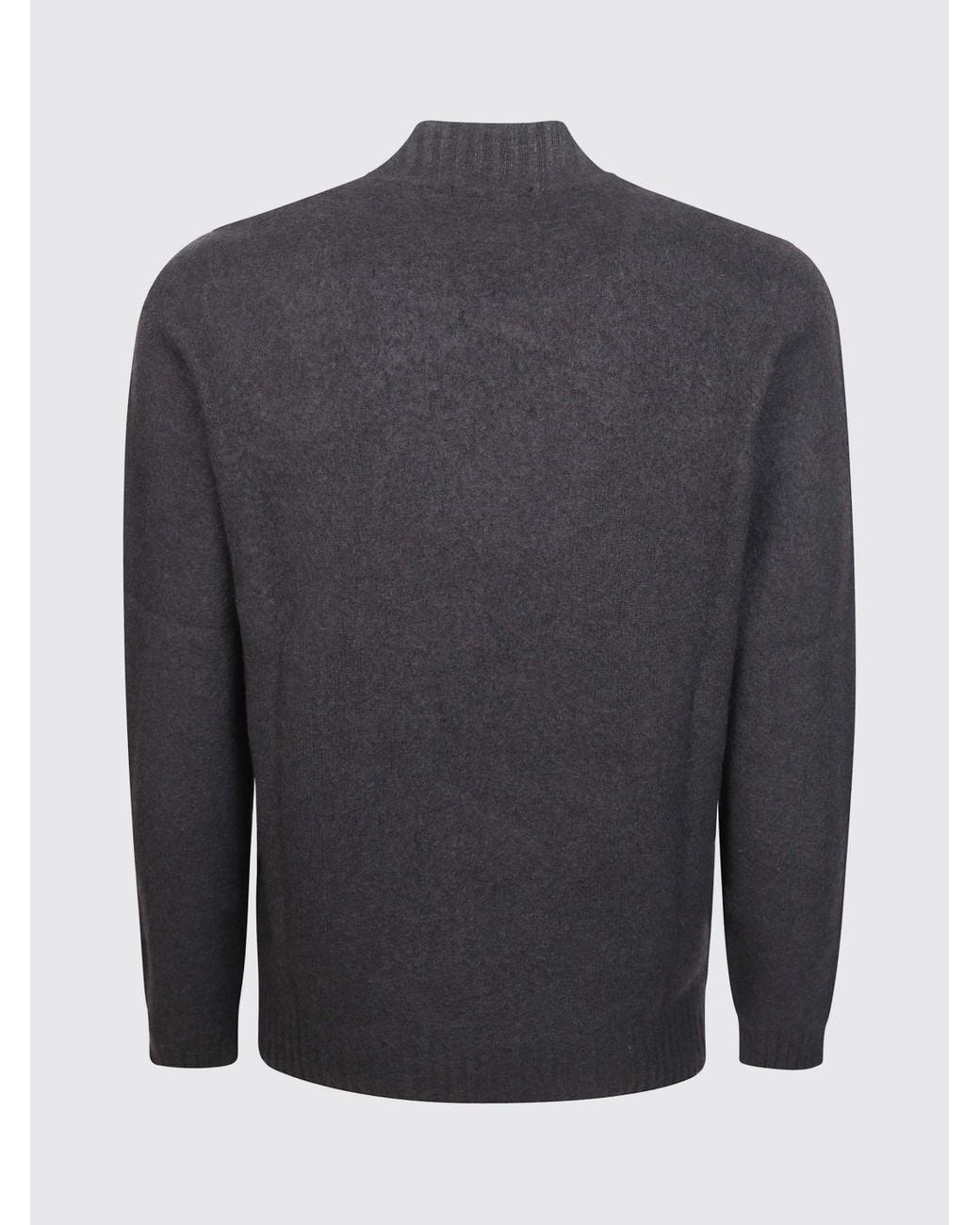 Drumohr Blue Crewneck Long-Sleeved Wool Blend Jumper With Ribbed Trims for men
