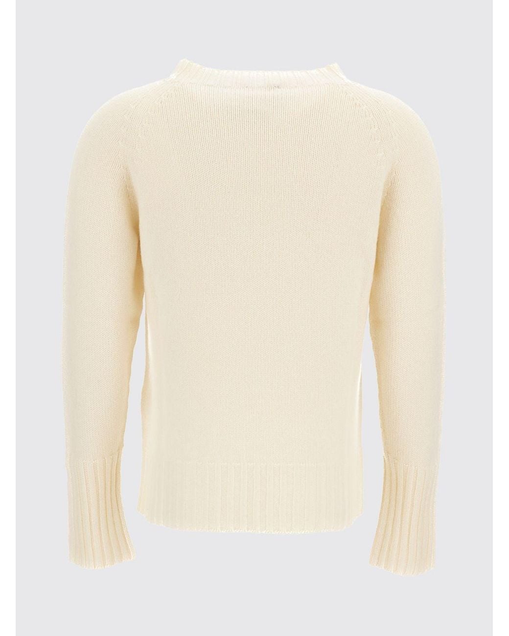 Drumohr Natural Pure Cashmere Long-Sleeve Crewneck Jumper