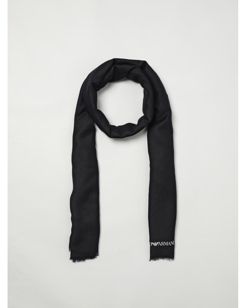 Emporio Armani Black Woven Scarf for men