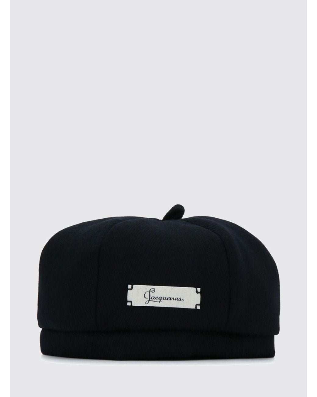 Jacquemus Black Le Bob Artichaut Virgin Wool Beret With Applied Logo