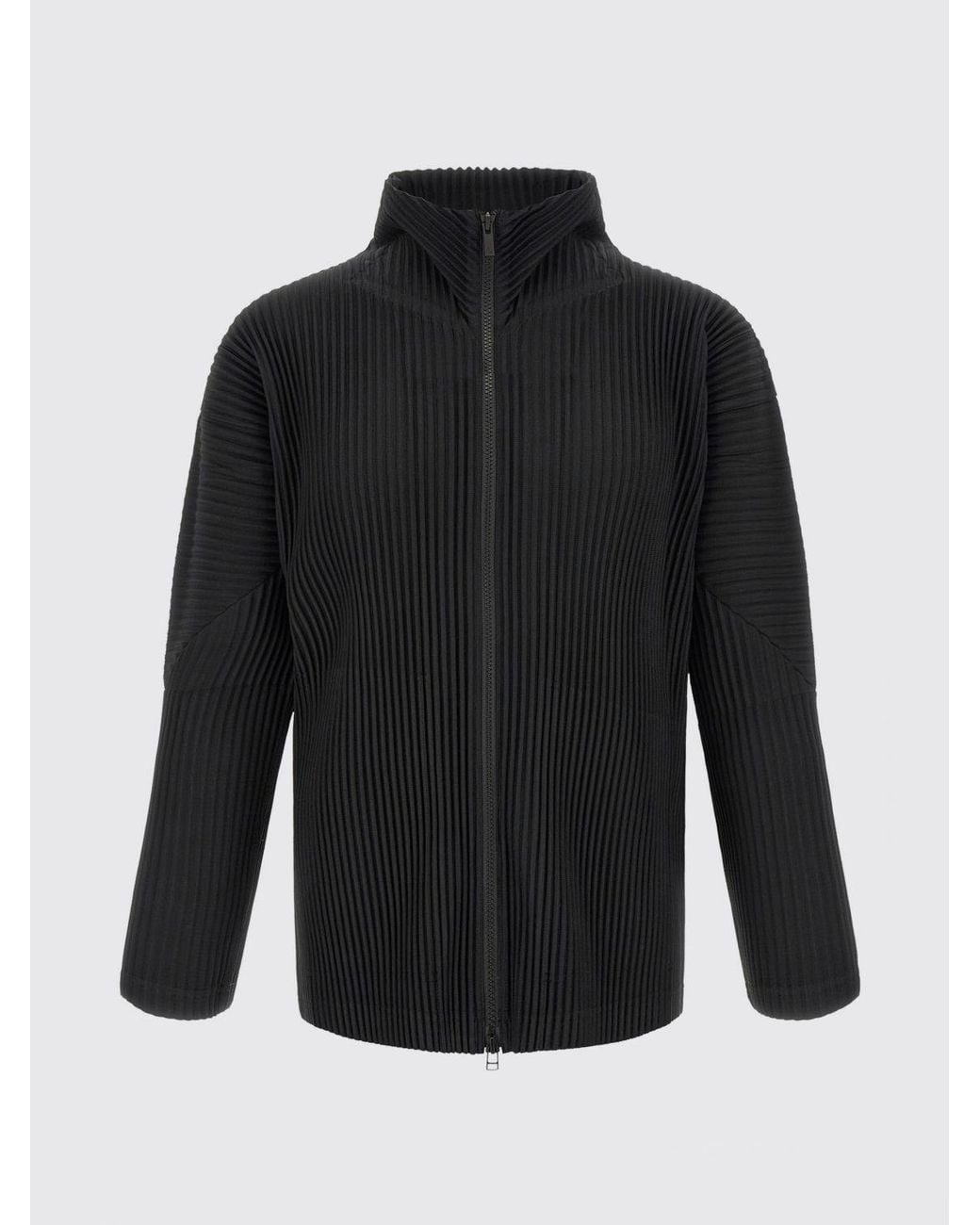 Homme Plissé Issey Miyake Blue Pleated High-Neck Zip-Up Homme Plissé Issey Miyake Cardigan for men