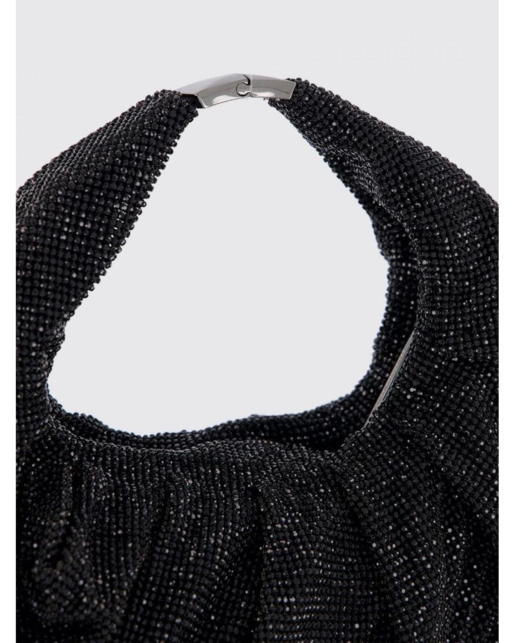 Benedetta Bruzziches Black Yennefer Draped Crystal-Embellished Handbag