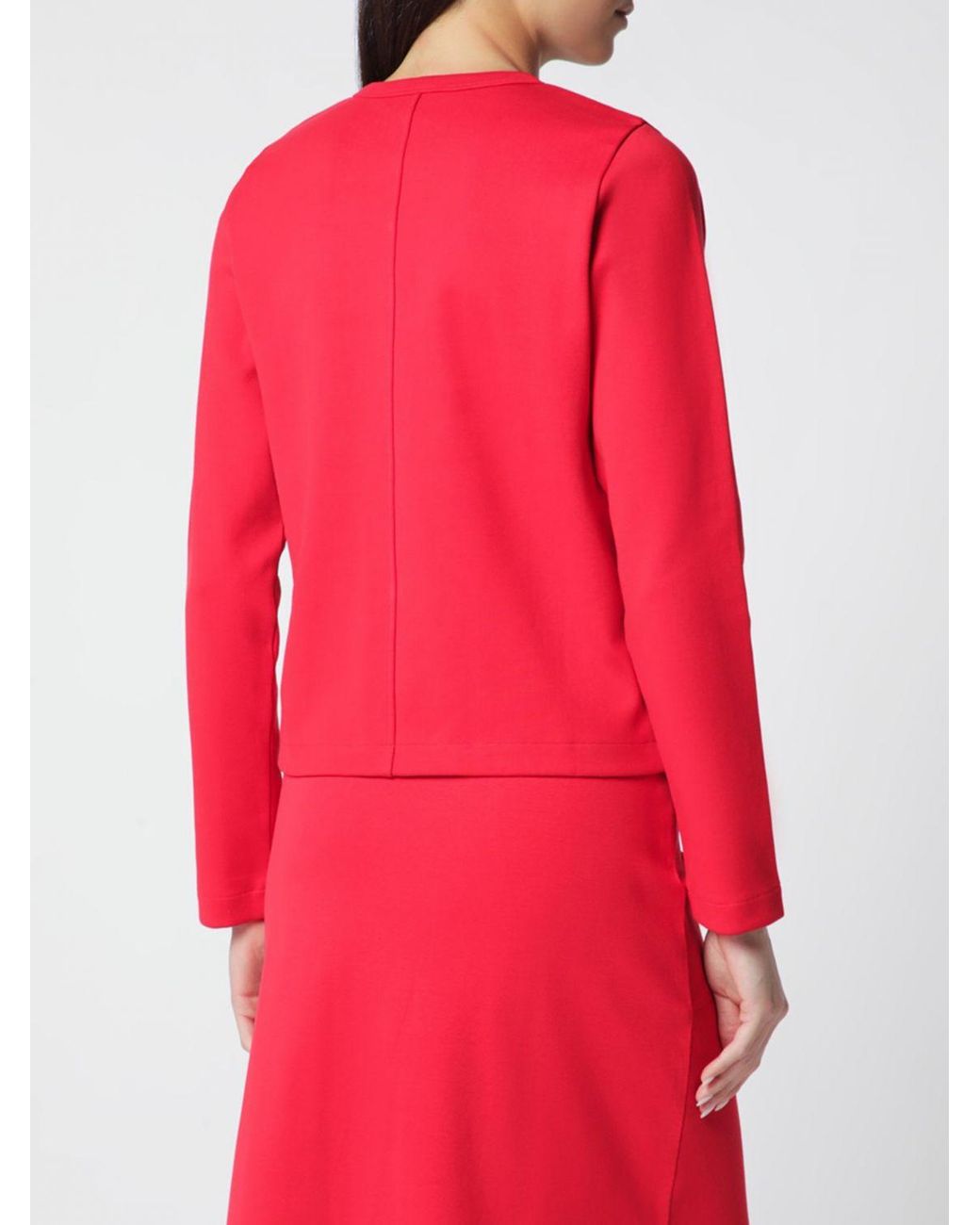 Flore Flore Red Long-Sleeve Crewneck Cardigan