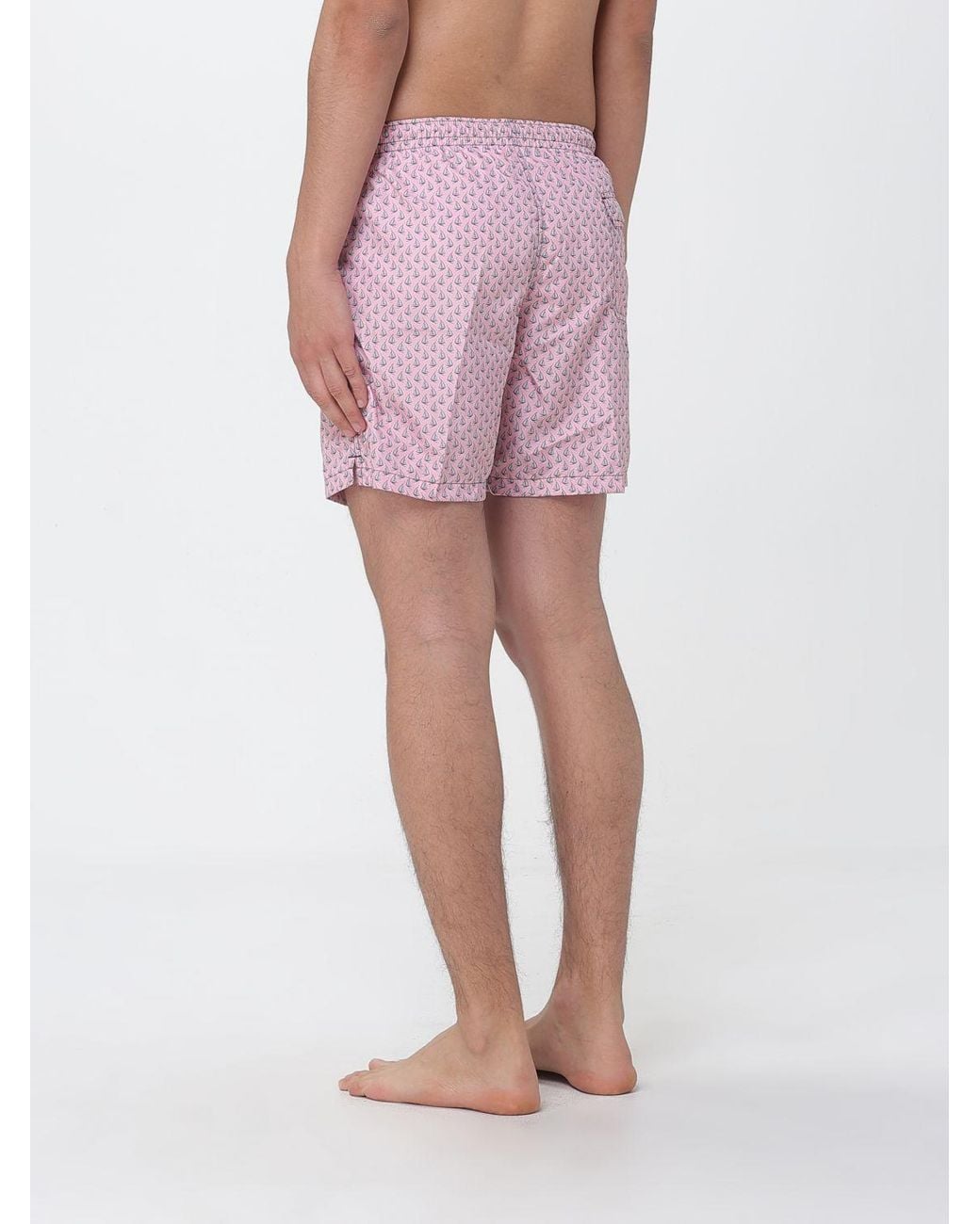 Drumohr Pink Printed Polyester Swim Shorts for men