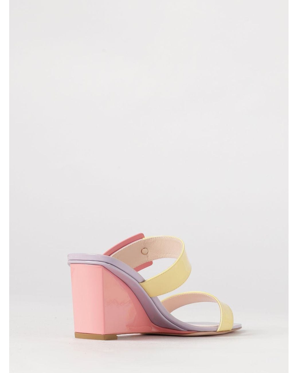 Roger Vivier Pink Belle Vivier Patent Leather Mules