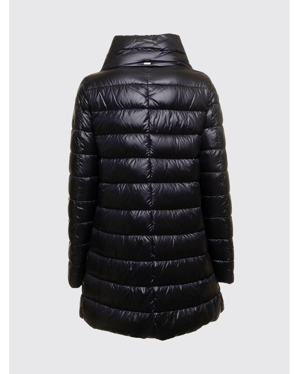 Herno Blue Amelia Quilted Waterproof Nylon Down Coat With High Neck