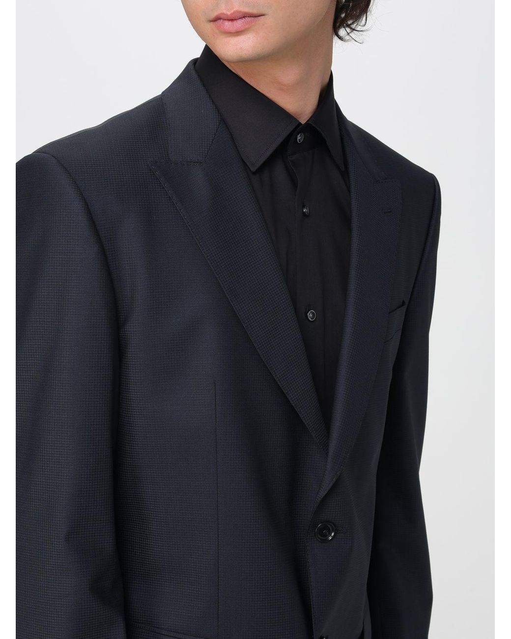 Boss Blue Stretch Wool Single Breasted Suit for men
