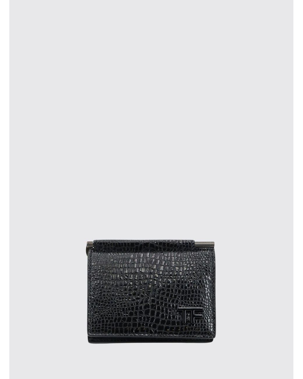 Tom Ford White Crocodile-Effect Leather Bifold Wallet With Money Clip for men
