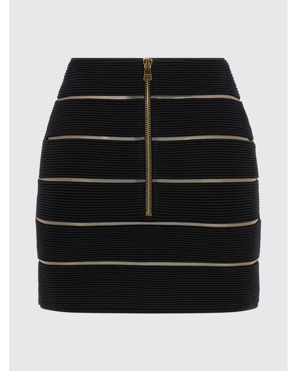 Balmain Black Jersey Mini Skirt
