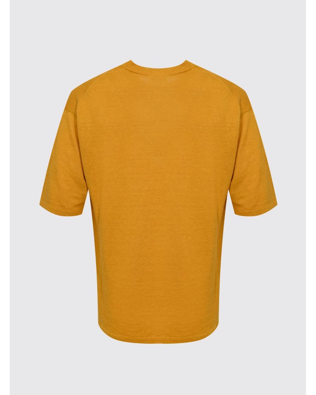 Roberto Collina Yellow Linen T-Shirt for men