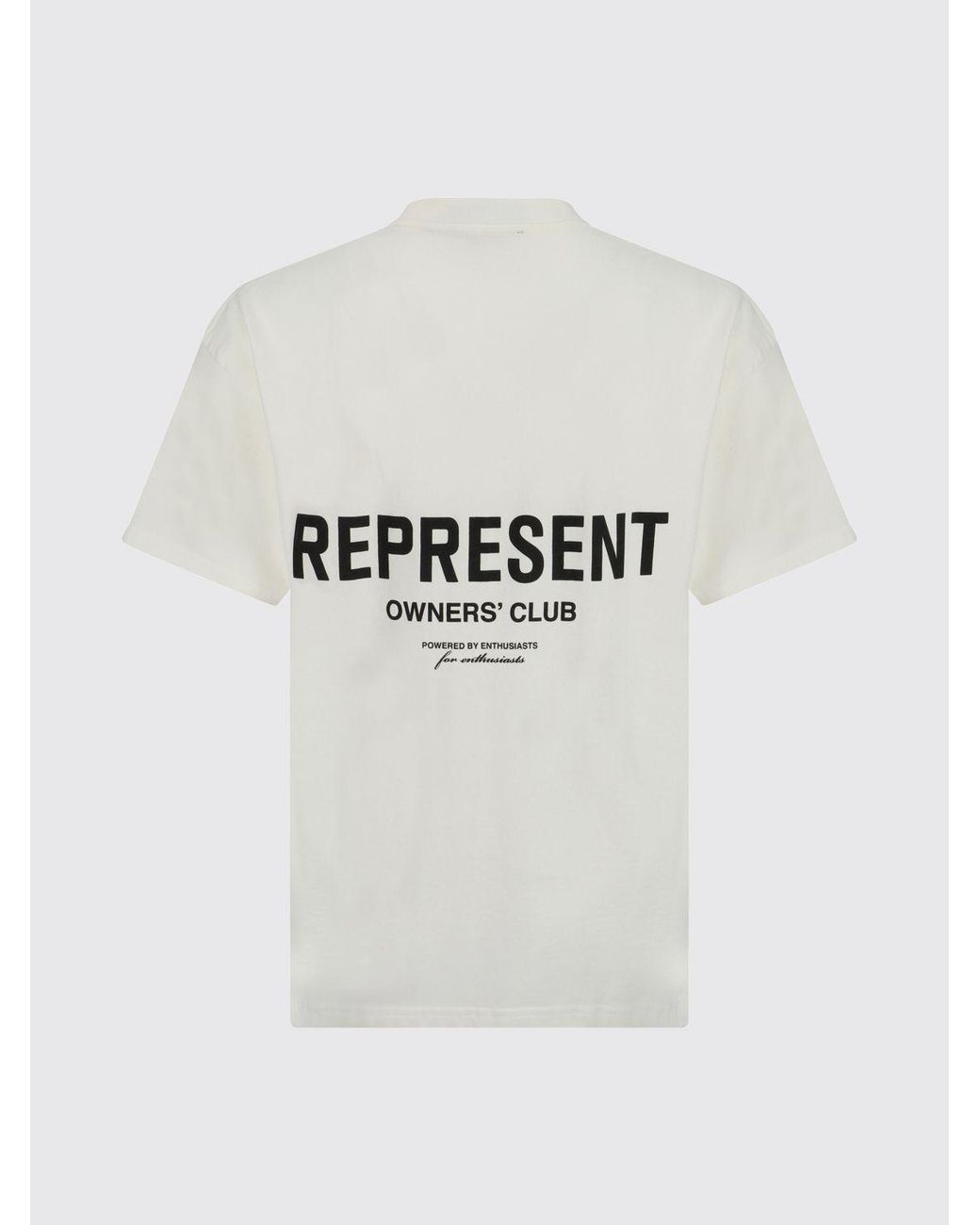 Represent White Cotton T-Shirt With Logo Print for men