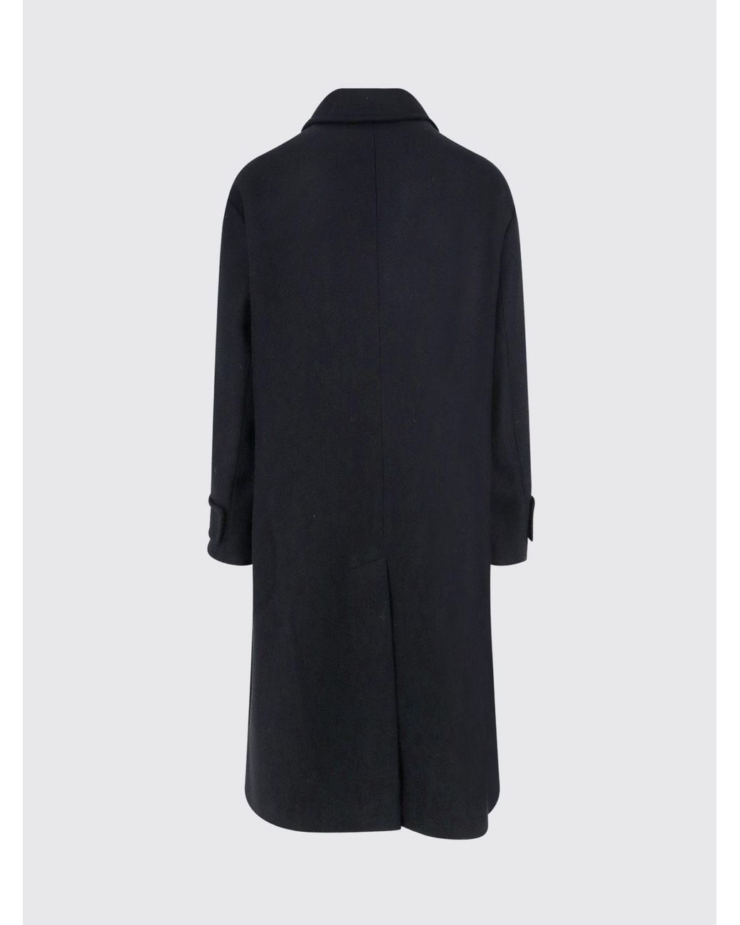 Giorgio Armani Blue Long Single-Breasted Virgin Wool And Cashmere Coat for men