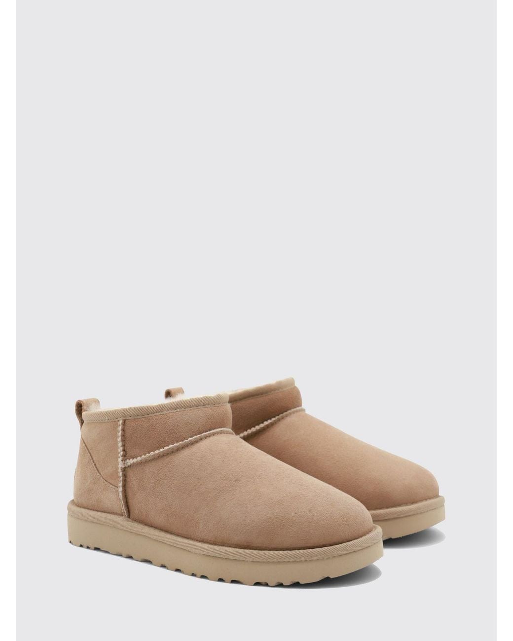 Ugg Natural Classic Ultra Mini Waterproof Suede Platform Ankle Boots
