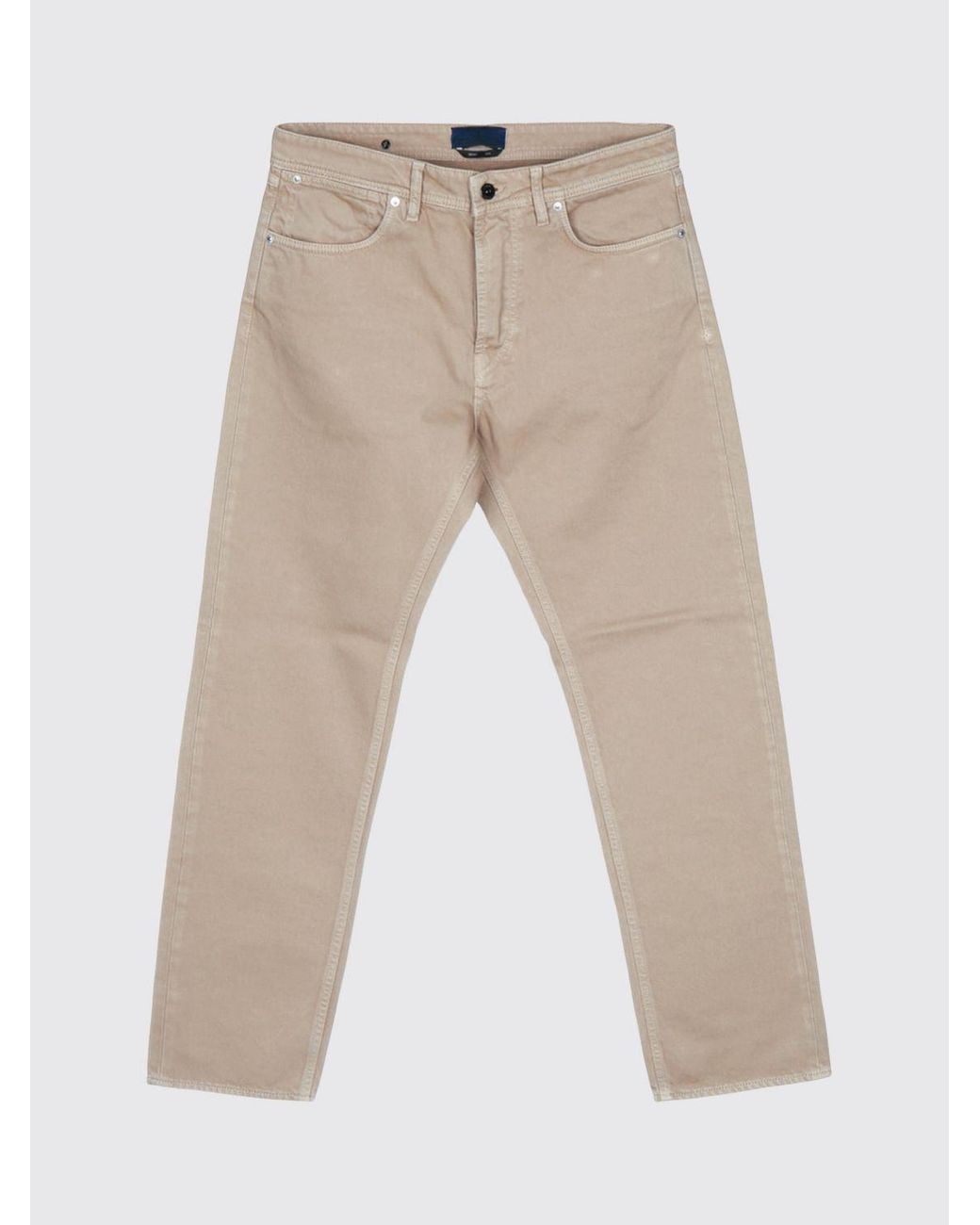 Stone Island Natural Slim Fit Cotton Denim Jeans With Compass Logo Patch for men