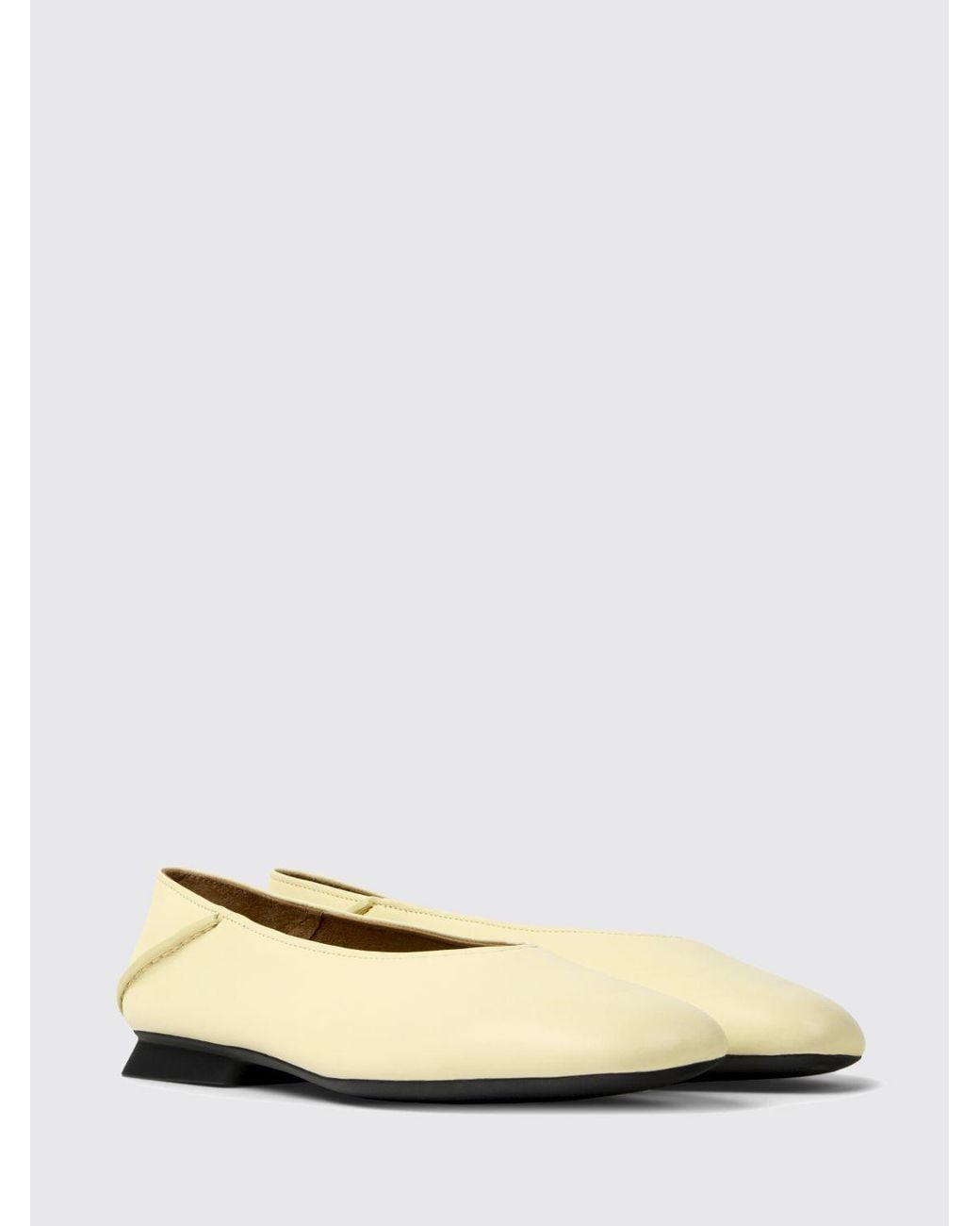 Camper Natural Casi Myra Leather Ballerina Shoes