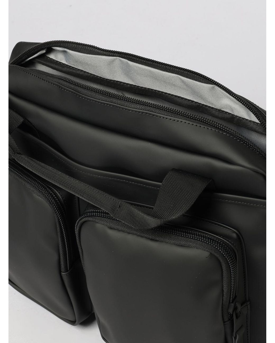 Rains Black Texel Tech Waterproof Briefcase With Laptop Pocket for men
