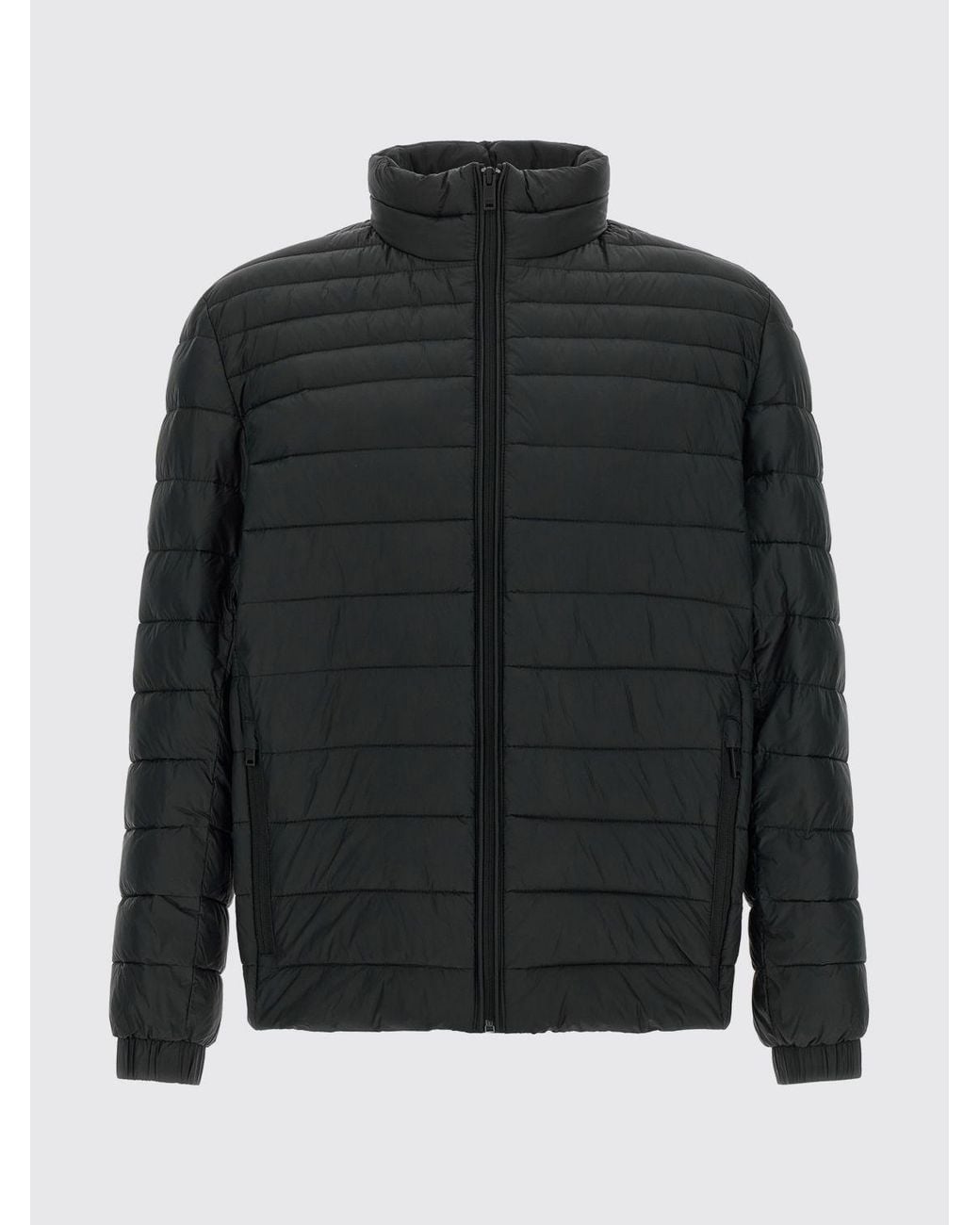 Boss Black Quilted Recycled Technical Fabric Short Puffer Jacket With High Neck for men