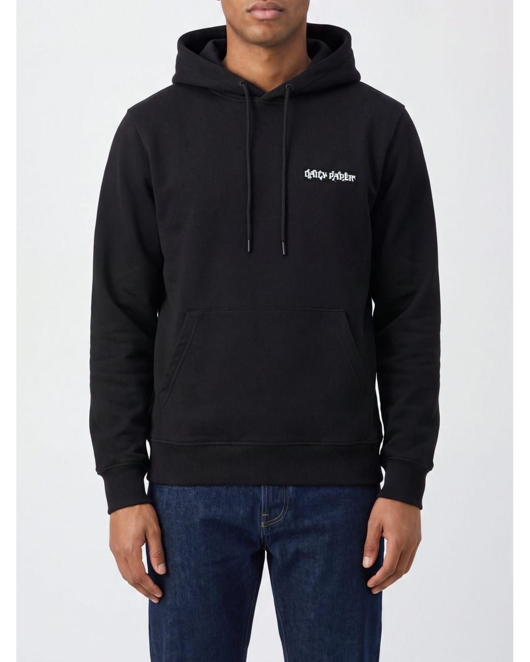Daily Paper Blue Cotton Hoodie With Back Monogram Logo for men