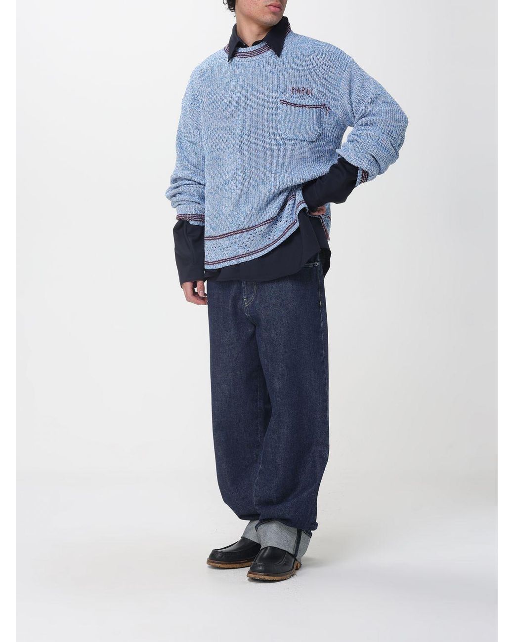Pullover Girocollo di Marni in Blue da Uomo