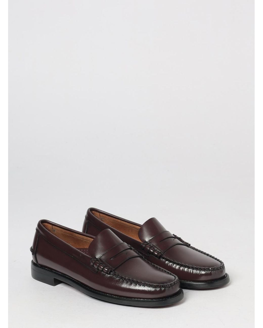 Sebago White Classic Dan Smooth Leather Penny Loafers for men