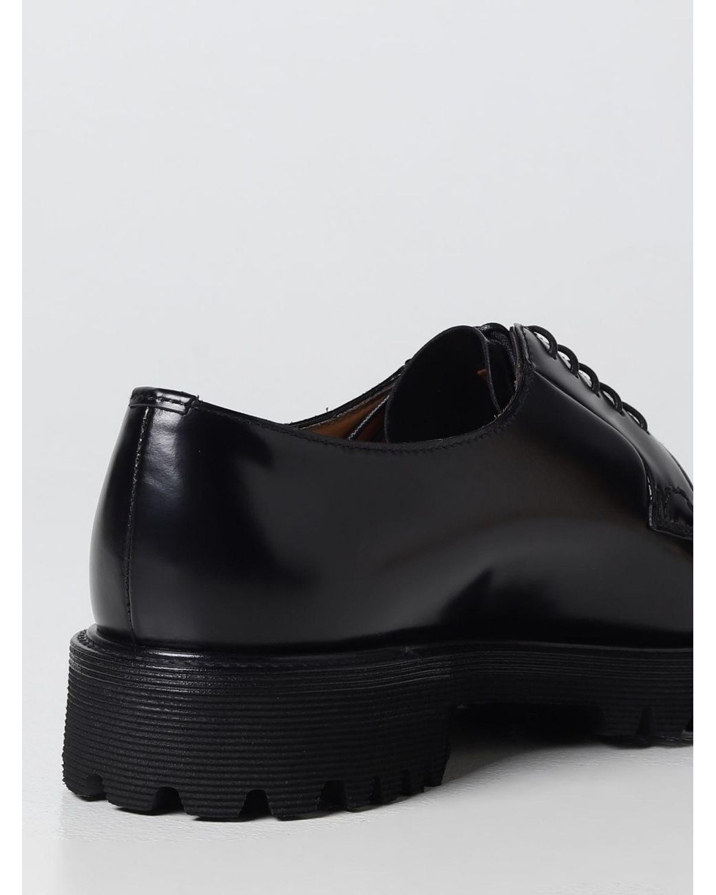 Church's Black Shannon T Derby Shoes In Brushed Leather