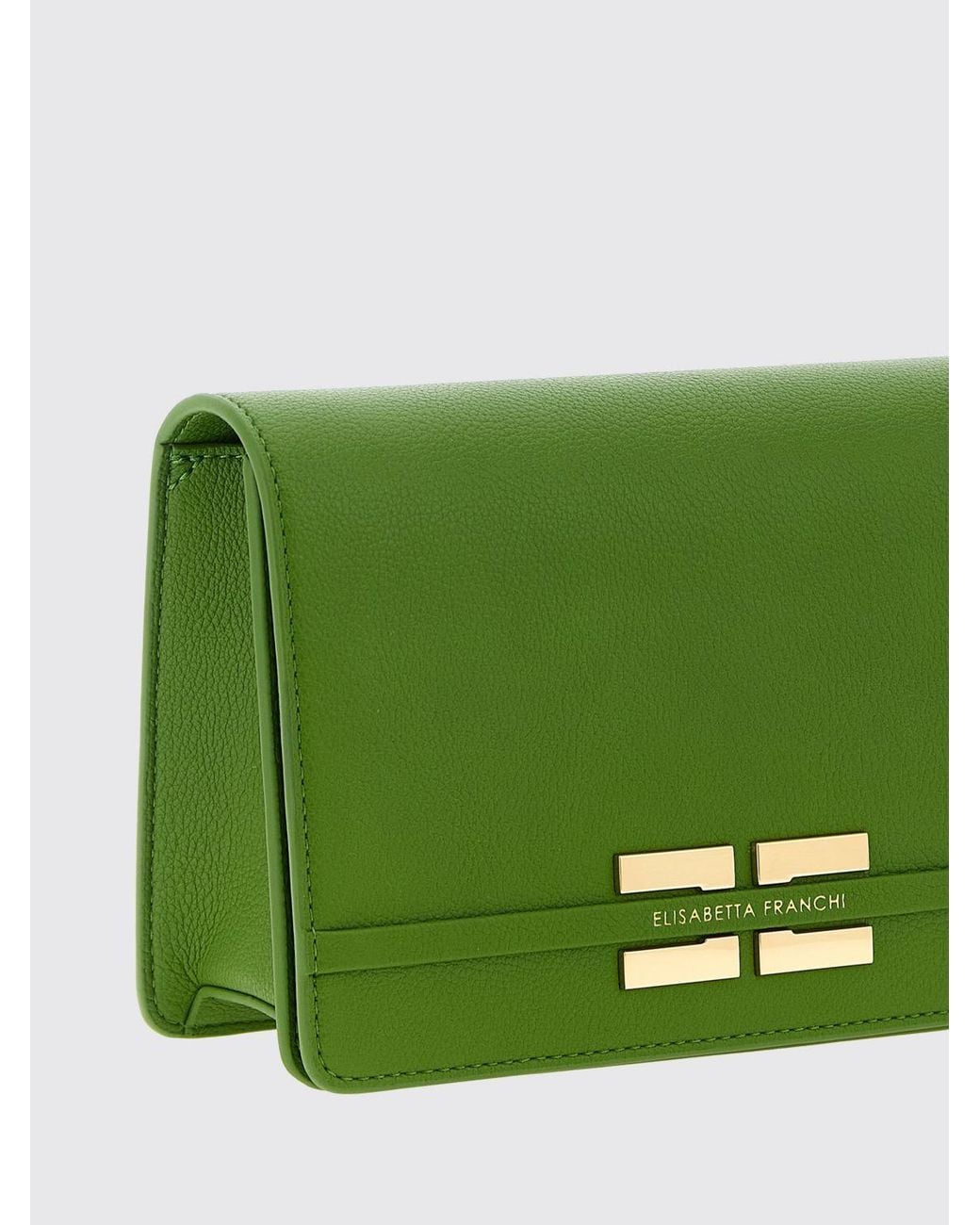 Elisabetta Franchi Green Faux Leather Shoulder Bag