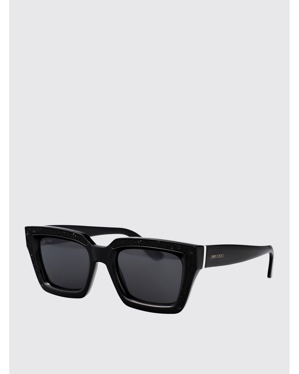 Jimmy Choo Black Megs/S Acetate Sunglasses With Rhinestones
