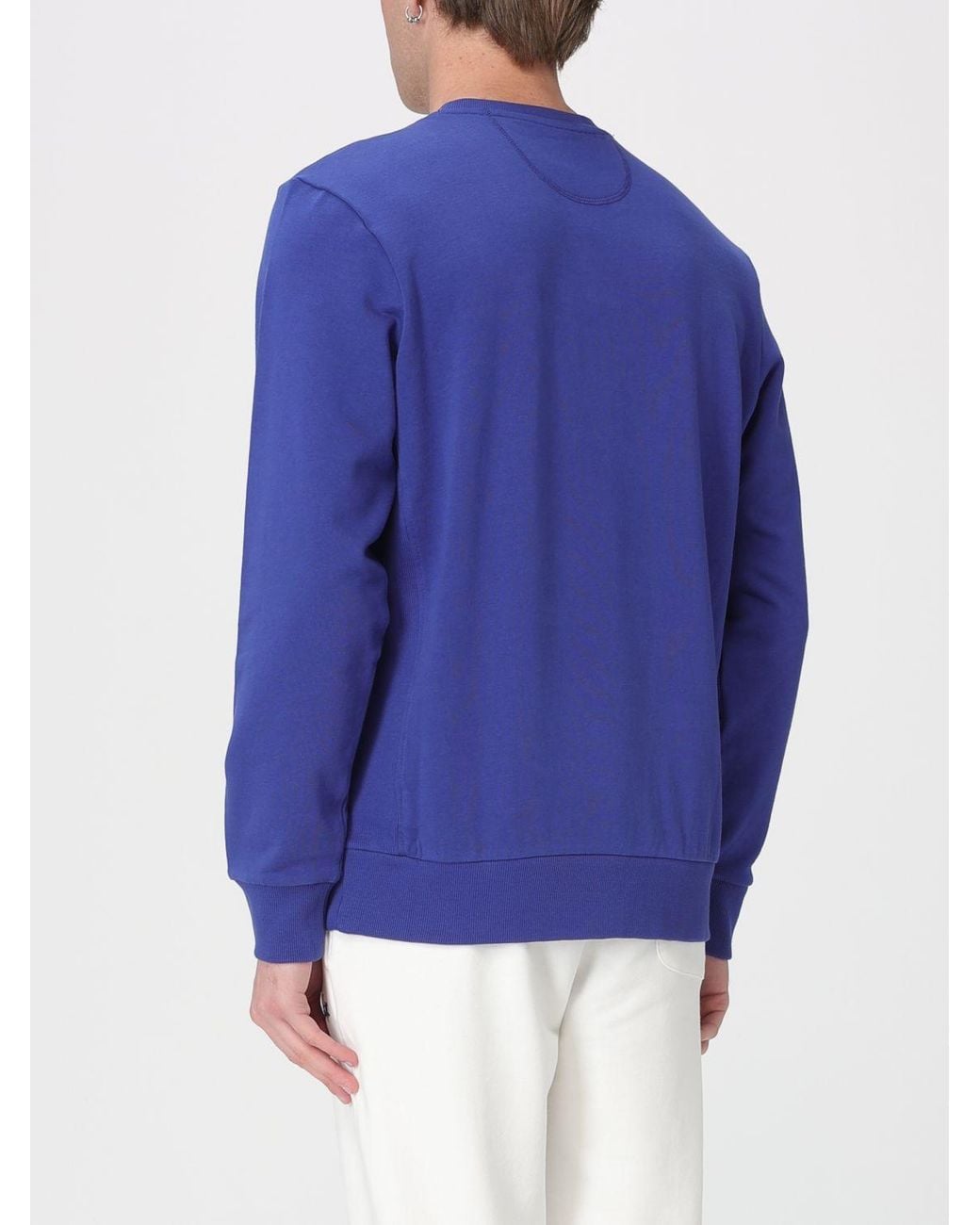 La Martina Blue Cotton Crew Neck Sweatshirt for men