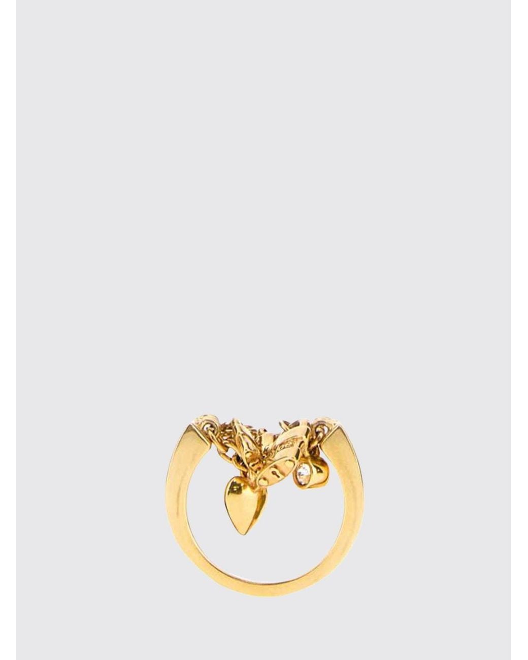 Chloé Metallic ChloÉ Paddington Brass Band Ring With Heart Charm