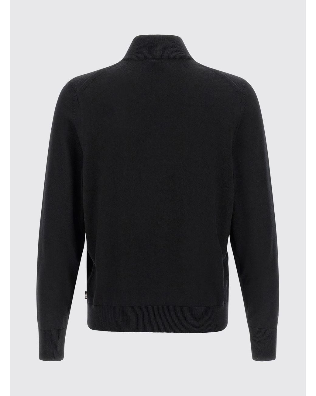 Boss Blue Slim Fit Virgin Wool Turtleneck Cardigan With Zip Closure for men
