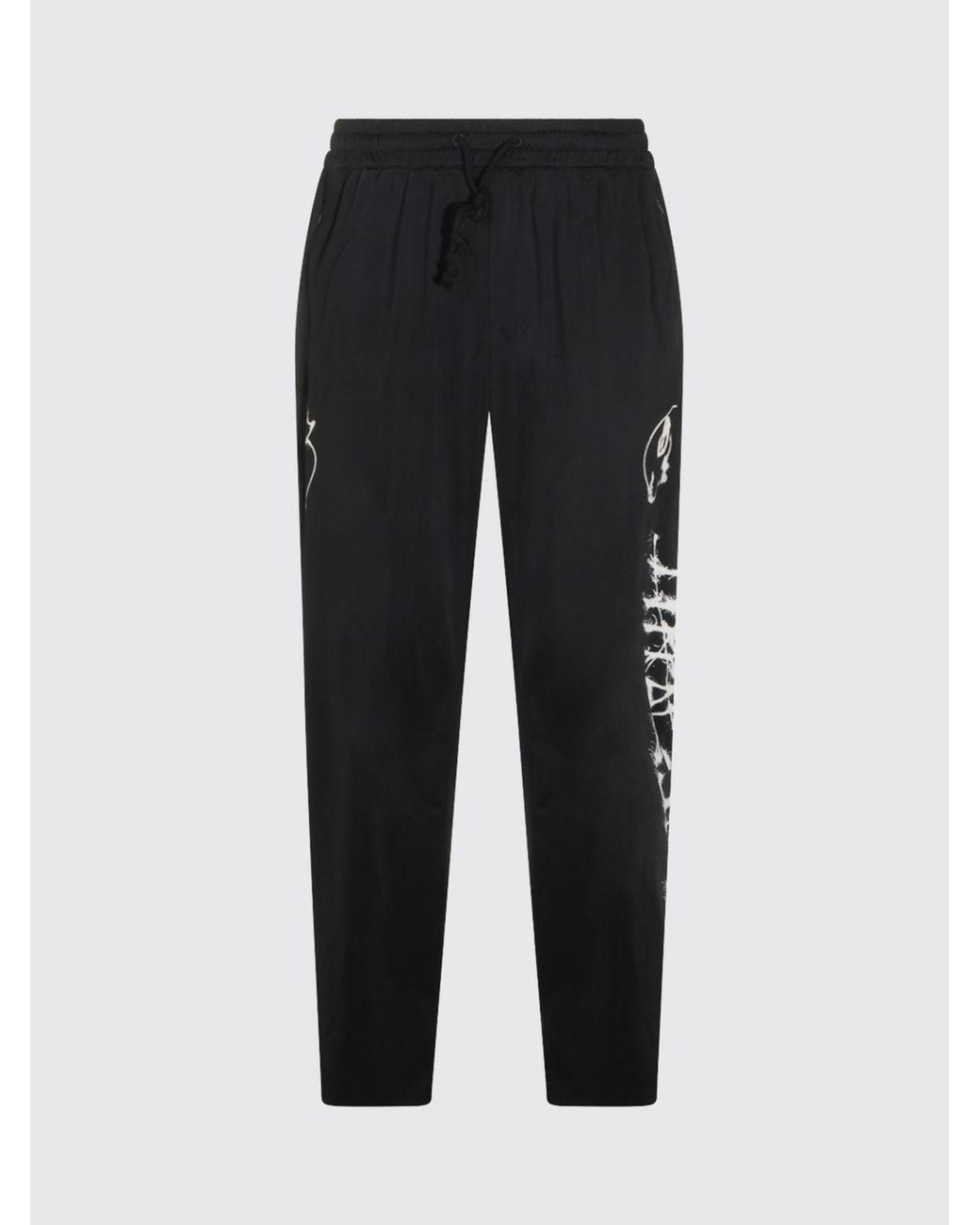 Y-3 Black Slim Fit Recycled Polyester Crêpe Drawstring Track Trousers for men